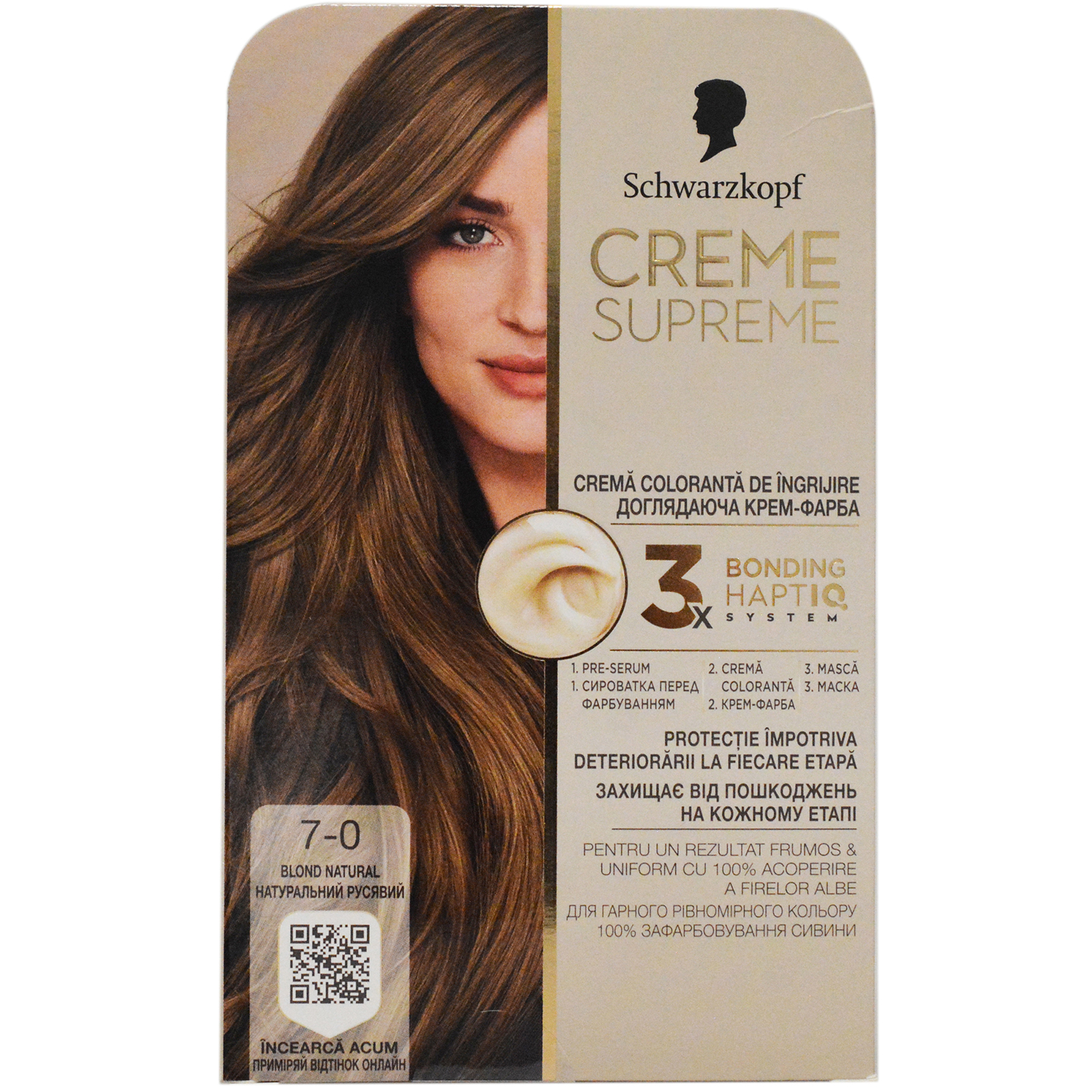 Vopsea permanenta pentru par, 7-0, Blond natural
