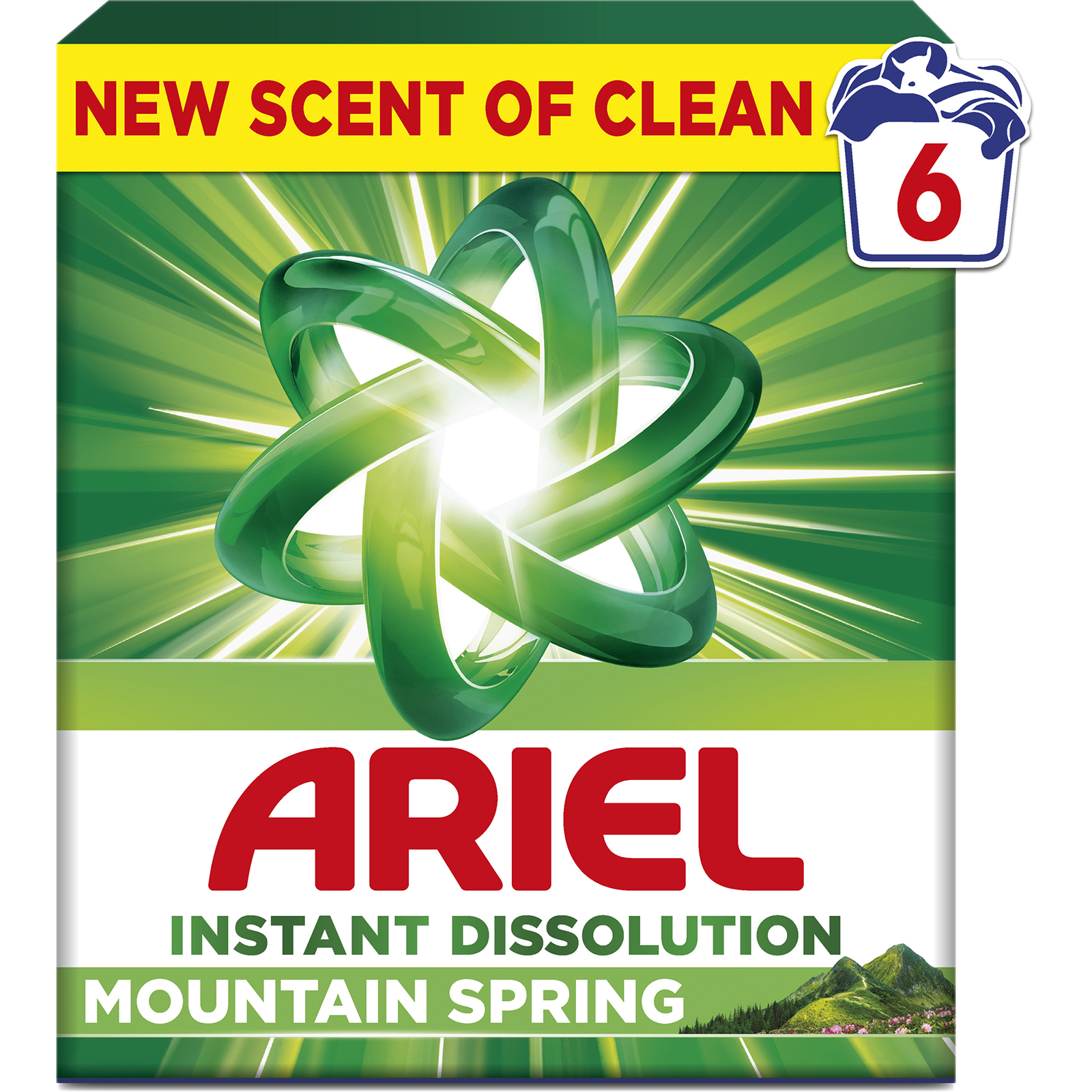 Detergent pudra Mountain Spring, 6 spalari 390g