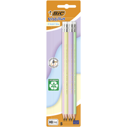 Bic Creioane Grafit Cu Guma De Sters Evolution Pastel, Set 5 Bucati