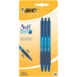 Bic Pixuri Retractabile Cu Bila, Varf 1.0 Mm, Grip Cauciucat, Cerneala Albastra, Set 3 Bucati