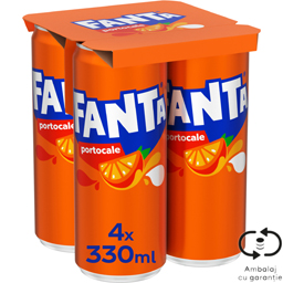 Fanta Bautura Racoritoare Carbogazoasa Cu Suc De Portocale 4x330ml