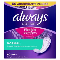 Always Dailies Absorbante Zilnice Normal, 60 Bucati