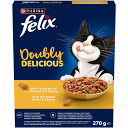Felix Hrana Uscata Pisici Adulte, Cu Pui Si Curcan 270g
