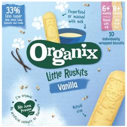 Organix Biscuiti Ecologici Cu Vanilie, Pentru Sugari 6+ Luni, 60g