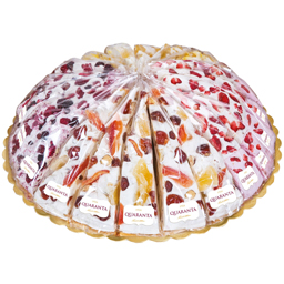 Felie de tort nougat cu migdale, alune si diverse fructe 110g