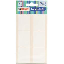 Delhaize Autoadezive Albe, 40 Mm X 30 Mm, 36 Bucati