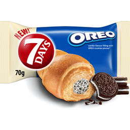 7days Croissant Cu Crema Cu Aroma De Vanilie Si Bucati De Biscuiti 70g