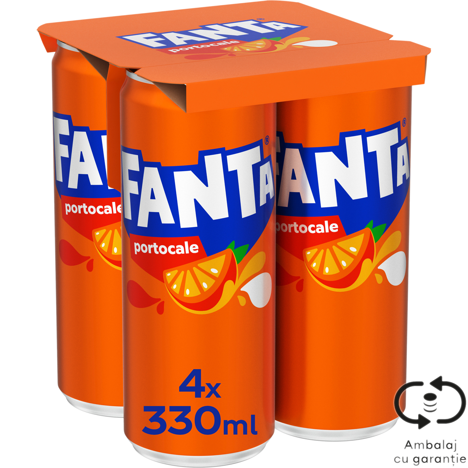 Bautura racoritoare carbogazoasa cu suc de portocale 4x330ml