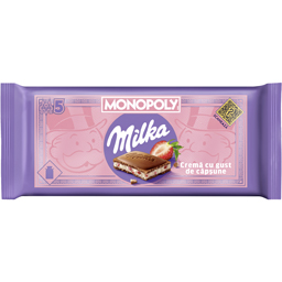 Milka Ciocolata Cu Lapte Alpin Cu Crema Cu Aroma De Capsune 100g