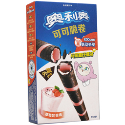 Oreo Rulouri De Napolitana Cu Crema Cu Aroma De Milkshake De Capsuni 50g